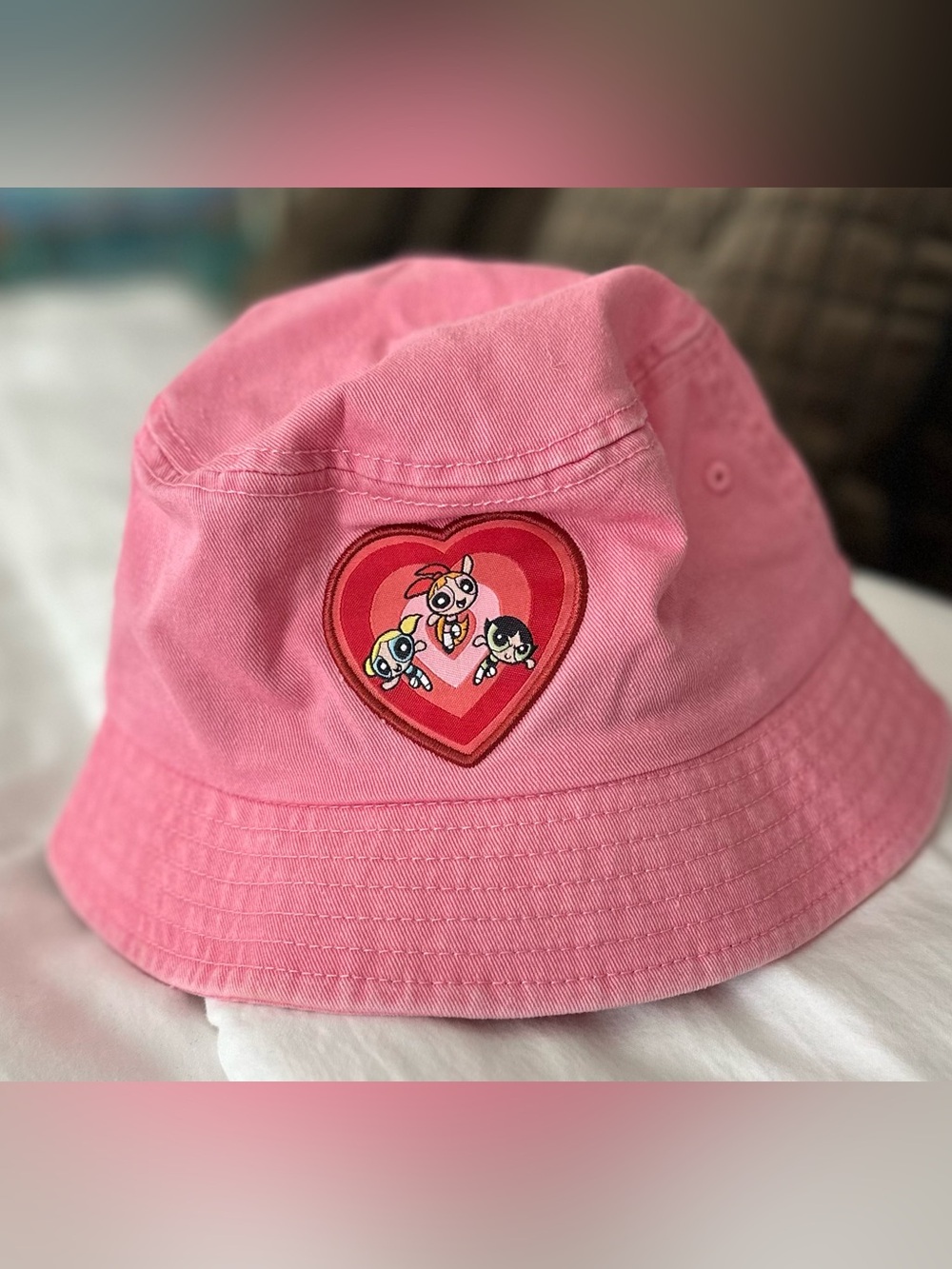 Powerpuff Girls Pink Heart Bucket Hat Cartoon Network Y2K